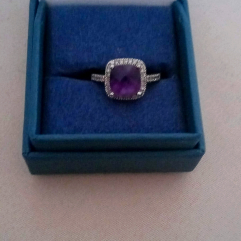 purple stone. 925 silver